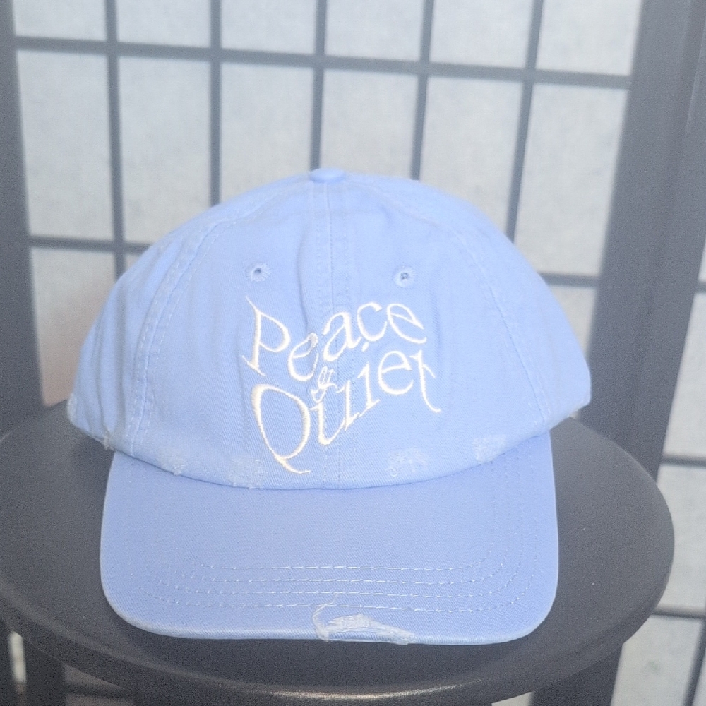 Peace & Quiet Embroidered Light Blue Baseball Cap
